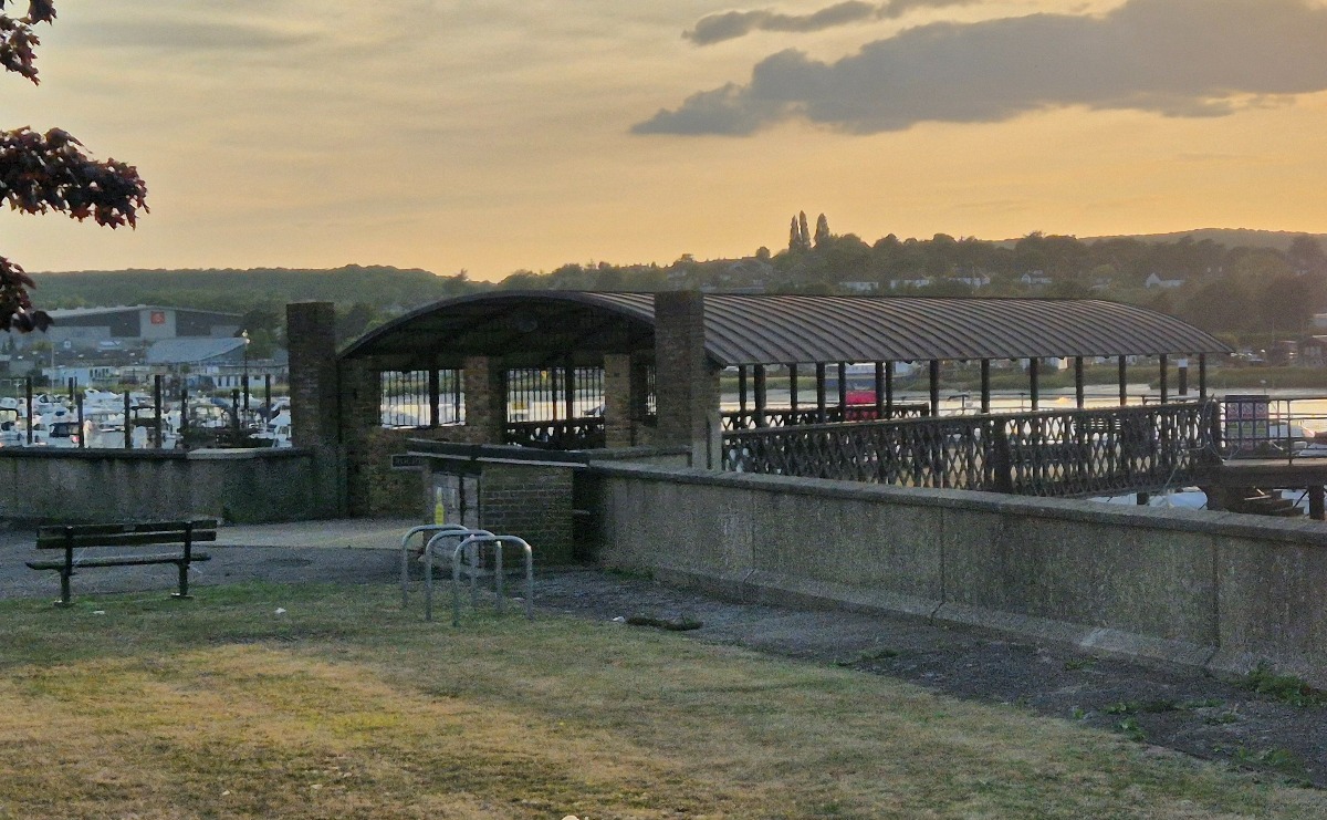 A view of Rochester Pier at sunset