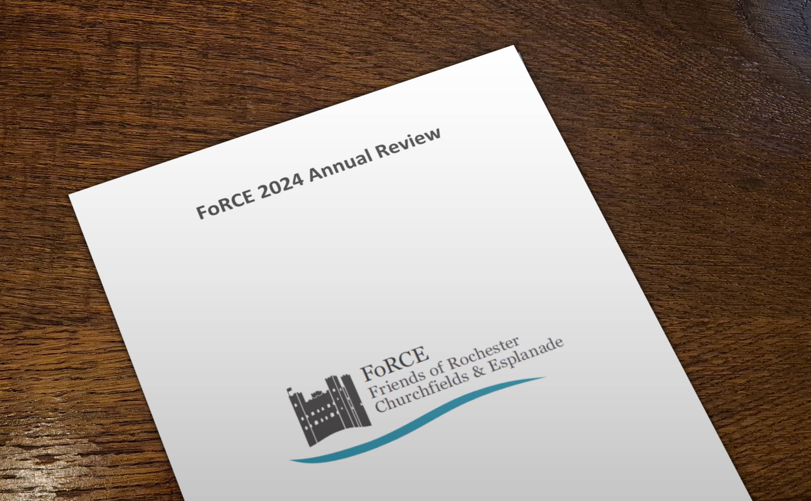 A printed copy of FoRCE's annual review 2024