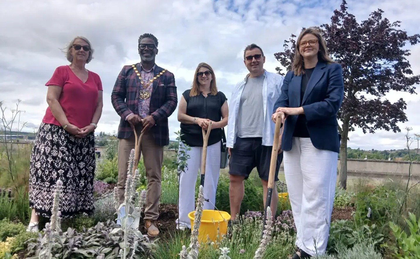 Members of FoRCE with Lauren Edwards MP and Deputy Mayor Councillor Douglas Hamandishe at the dedication event