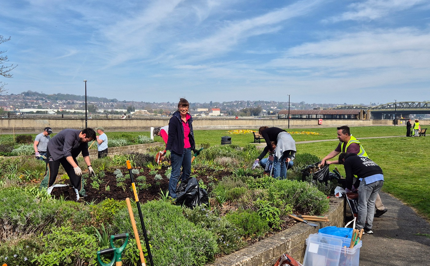 FoRCE volunteers at work planting in the Suffrage Sensory Garden